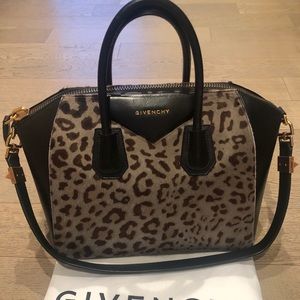 Givenchy Antigona Large Leopard Ponyhair Bag